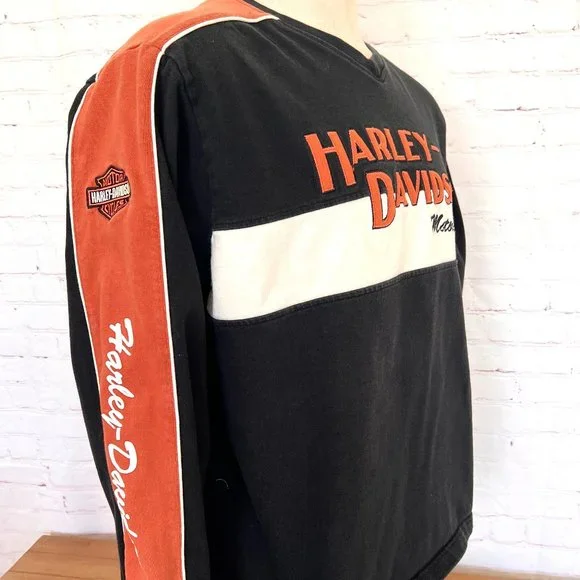 Harley-Davidson Motorcycles- Pullover V-Neck Sweatshirt - Size XL
